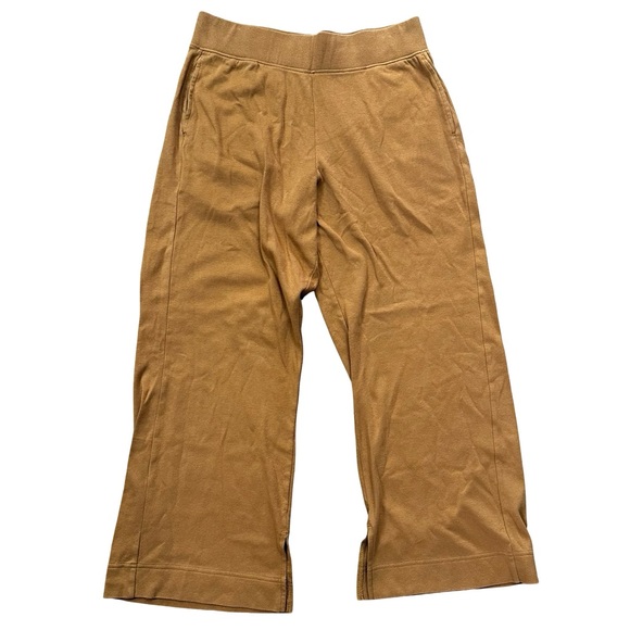 Pact Brown 100% Organic Cotton Airplane Pull On Wide Leg Pants Size XL Lounge